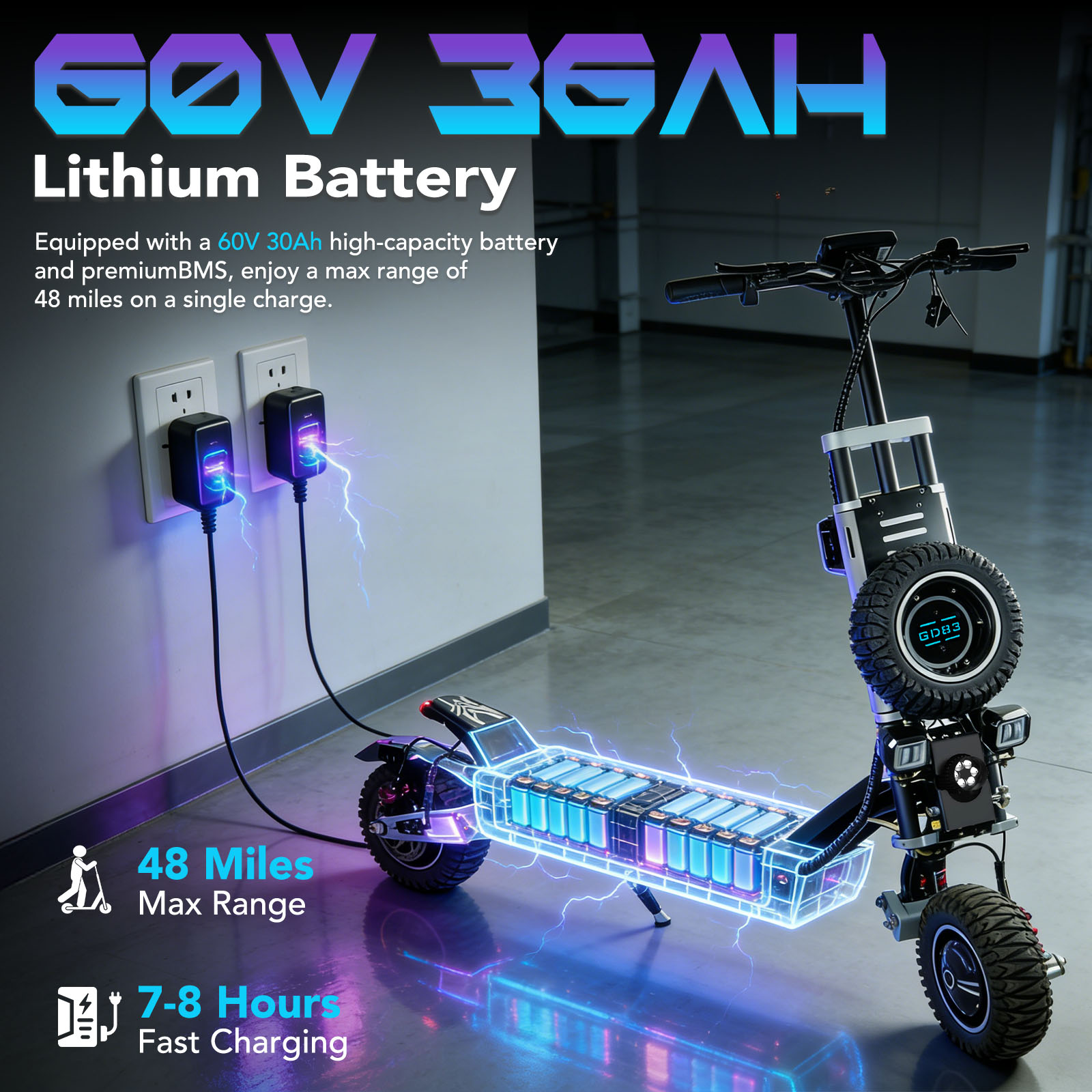 OBARTER GD83 Offroad-Elektroro – 60V 5600W Dual Motor Electric Scooter Bewertung und Preis