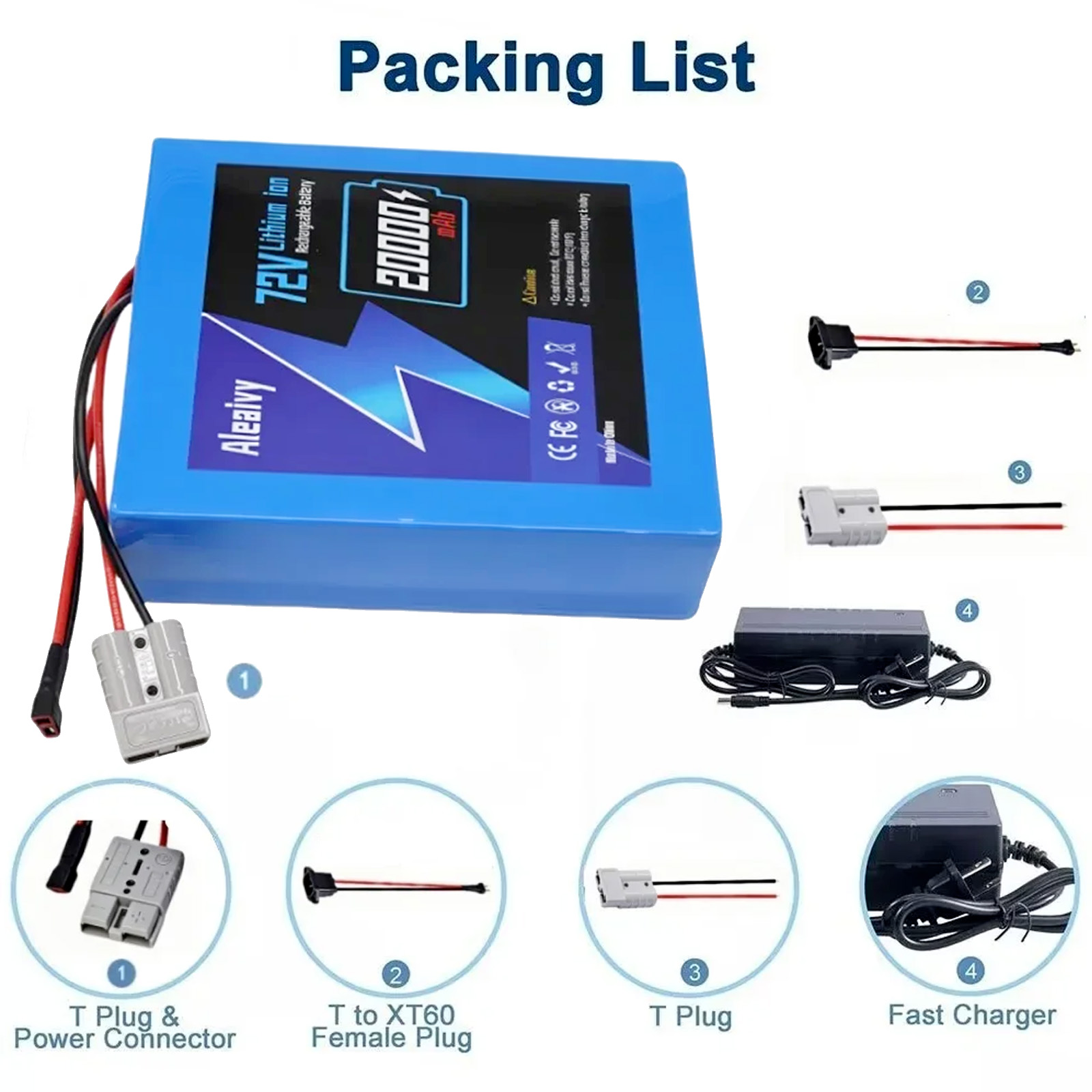 Aleavi 72V 20Ah Fahrrad-Lithiu – 60V 30Ah Electric Scooter Battery Bewertung und Preis